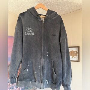 Gallery dep hoodie uniqe style, faded black gray color large size